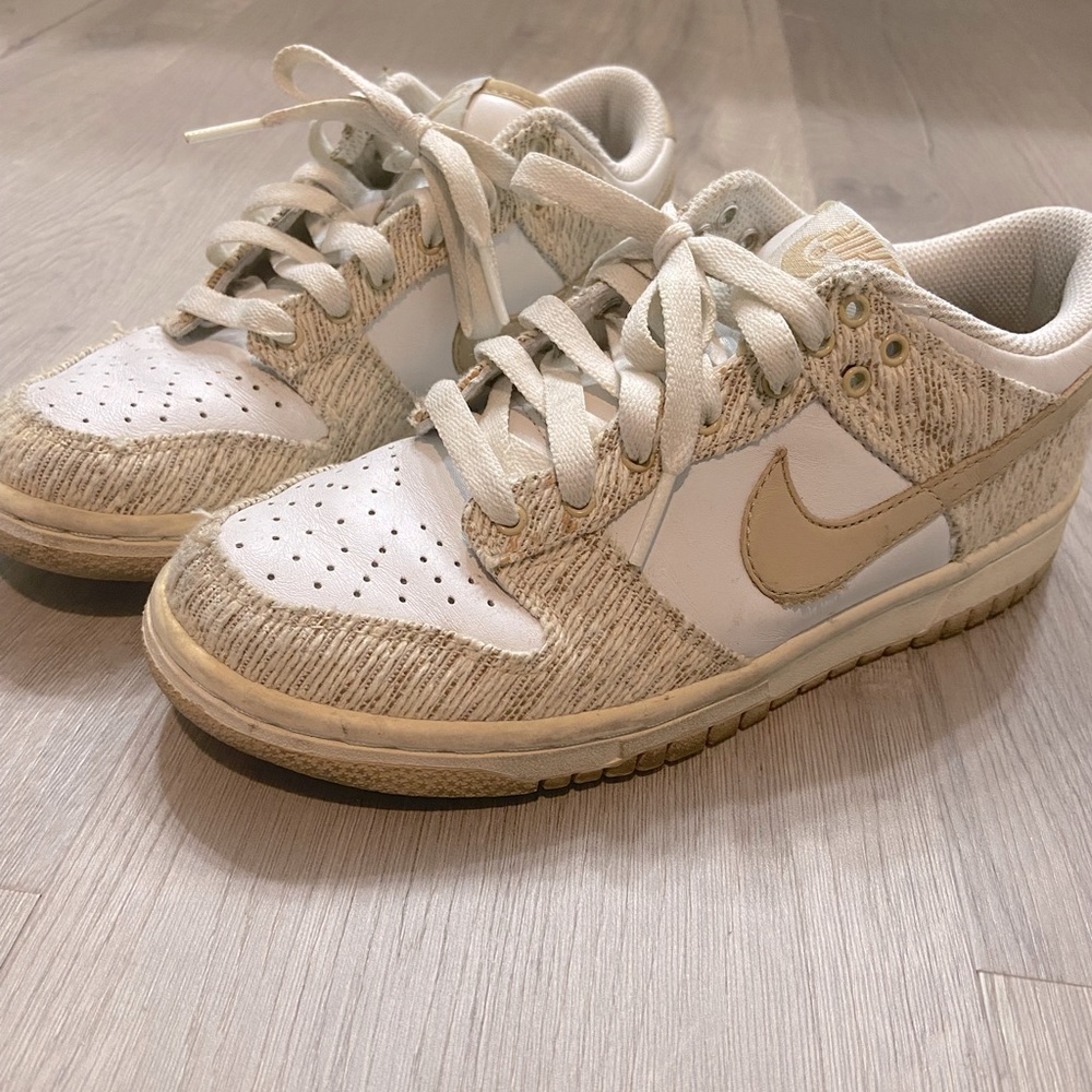 Nike lows, size 6.5 thread beige